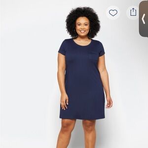 Market & Spruce Navy Short Sleeve Pocket T-Shirt Dress